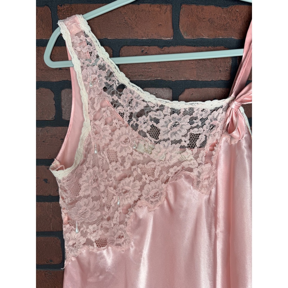 Victoria's Secret Gold Label Pink Lace Tear Drop Nightgown Vintage 90's Wmns‎ Lg - Picture 7 of 8